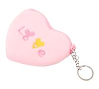 ibasenice Monedero Llavero Pequeño de Felpa Forma de Corazón Pouch Suave y Compacto para Niñas Bolsa Adorable para Monedas y Accesorios para Regalo de San Valentín Color Rosa