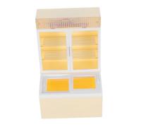 ibasenice Mueble de Helados de simulación. Mostrar Refrigerador de casa de muñecas en Miniatura fingir Jugar Juguetes de Cocina Juego de simulación de casa de muñecas el plastico Beige