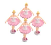 ibasenice Muñecas Bailarinas para Caja de Música Pequeñas, Figuras de Princesa de Resina, Accesorios Delicados para Decoración de Hogar y Coleccionistas, Set de 4 Piezas en Rosa y Color