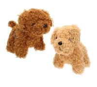 ibasenice Muñecos De Perro De Peluche para Niños y Niñas, Set De 2 Piezas (Color Beige y Marrón), Colgantes Decorativos Suaves y Portátiles para Mochila, Obsequio Cumpleaños y Adornos Educativos