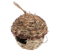 ibasenice Nido de Pájaro de Paja Hecho a Mano, Refugio Resistente para Pájaros, Decoración Rústica para Jardín o Porche, Diseño Simple y Elegante