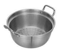 ibasenice Olla de Acero Inoxidable 21 Cm con Doble Asa para Inducción, Cacerola para Sopa y Fideos, 2 Litros sin Tapa, Utensilio Multiusos para Cocinar y Hervir en Estufa Eléctrica y Gas
