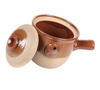 ibasenice Olla Pequeña de Barro para Guisar 3l, Cazuela China Tradicional Semiesmaltada, Utensilio de Cocina Casera Resistente al Fuego Lento, Olla Caliente para Estufa de Arcilla