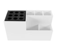 ibasenice Organizador de Herramientas Caja Resistente Blanco para Peluquería Gran Capacidad, Soporte para Tijeras y Peine Compartimentos Múltiples para Salón o Uso