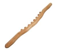 ibasenice Palo de Masaje Manual de Madera de Haya para Acupresión Herramienta de Raspado Gua Sha Multifuncional Masajeador Portátil para Cuello Hombros y Espalda Uso Casa y Viajes