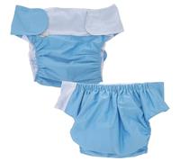 ibasenice Pañal para Adulto Reutilizable 2piezas de Poliéster Azul, Ropa Interior Lavable Secado Rápido y Protección Antifugas para Pacientes Bariátricos y Mayores