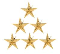 ibasenice Pantalla de Lámpara Origami Estrella 3D Dorada 30 CM, Set de 6, para Cumpleaños y Decoración de Interiores