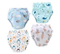 ibasenice Pantalones de Entrenamiento Lavables y Transpirables de Algodón para Bebés Paquete de 4 Unidades Fáciles de Poner para Niños y Niñas para Uso Diario y Salidas