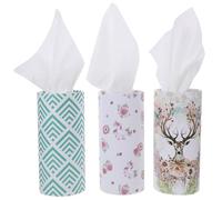 ibasenice Pañuelos de Papel para Coche 3 Rollos X 50 Hojas, Dispensador Redondo Portátil, Papel Facial Absorbente y Práctico, Adecuado para Uso Diario en Automóvil Estilo Varios estilos