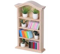 ibasenice para Greenery Dollhouse Doll Book Accessories Furniture Tiny Playroom Library Miniature Plants Fake Bookshelter & Display Wooden House Decoration Poted Artificial Incluye Y