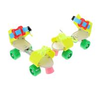 ibasenice Patines de Ruedas para Ajustables con Doble de Ruedas para Estabilidad y Control Calzado de Patinaje Fácil de Poner para Patinaje Regulable para Crecimiento Infantil Color Vibrante