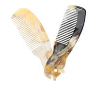 ibasenice Peines de Cuerno Natural Forma de Fénix para Masaje de Cabeza y Control de Caída del Cabello, 2 Piezas Diseño Tallado Único Circulación Sanguínea Color Aleatorio Varios estilos
