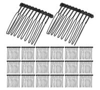 ibasenice Peineta de Boda para Mujer de Metal Negro 10 Dientes, Accesorio Decorativo Cabello, 50 Unidades, Sujeción Estable y Flexible para Peinados Nupciales en Ceremonias y Eventos