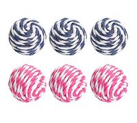 ibasenice Pelota Interactiva para Gatos Cuerda de Papel Trenzado, 6 Piezas, Reduce la Soledad y Es Adecuado para Jugar y Hacer Ejercicio a Tu Gato Color Aleatorio