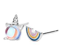 ibasenice Pendientes Asimétricos 1 Par de Aleación Creativa y Moda de Unicornio y Arcoíris para Mujer y Niñas Ideales para Uso Diario y Banquetes