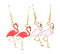 ibasenice Pendientes Bohemios para Mujer de Moda, 2 Pares de Aleación de Zinc, Diseño de Flamencos, No Se Desgastan ni Desvanecen, Ideales para Bodas y Cumpleaños