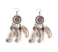 ibasenice Pendientes Boho de Plumas con Borlas para Mujer Accesorios Étnicos de Viaje Diseño Chic y Moderno Joyería Tribal para Ocasiones Especiales