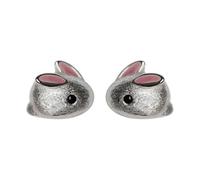 ibasenice Pendientes Conejo Pequeños Plata Ley Delicados y Adorables Joyería para Mujer y Niña Regalos Originales Estilo Minimalista