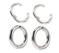 ibasenice Pendientes de Aro para Mujer sin Perforar, Clip Oreja de Titanio Inoxidable, 2 Pares de Ear Cuffs de Acero Titanio Resistentes Corrosión para Uso Diario