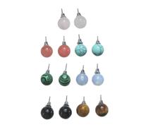 ibasenice Pendientes de Botón de Piedra Natural Mix 7 Pares para Mujer, Set Multicolor Turquesa, Ojo de Tigre, Ópalo y Cuarzo Rosa, Joyería Casual y Diaria, Tamaño Pequeño Color Aleatorio