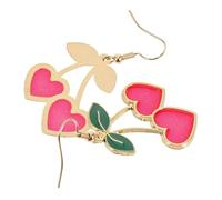 ibasenice Pendientes de Cereza Colgantes para Mujer Aretes con Encanto Frutal Diseño Delicado y Ligero Joyas para Adolescentes Accesorios Duraderos para Fiestas y Uso Diario