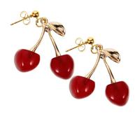 ibasenice Pendientes De Cereza Para Mujer Bonitos De Fruta Colgantes Moda De Transparente Rojo Joyas Delicadas Únicas Obsequio De Verano