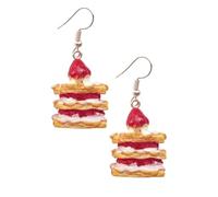 ibasenice Pendientes Estilo Colgantes de Fresa Realista, Joyas de Moda para Orejas de Mujer, Material Seguro y Duradero, Gotas Divertidas para Fiestas y Uso Diario, Tamaño Único