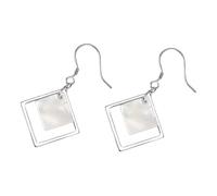 ibasenice Pendientes Geométricos Cuadrados Huecos para Mujer Diseño Calado Ligero Color Platino Pendientes Colgantes de Moda para Fiestas y Regalos