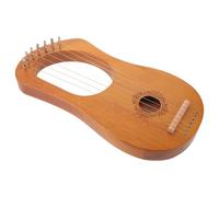 ibasenice Pequeña y Diseño de Flor de 7 Cuerdas con Estructura de Caja Lira Madera y Metal, para Educación Musical Temprana y Principiantes