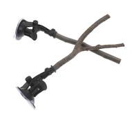 ibasenice Percha para Loros con Ventosa Ajustable de Madera 20 Cm, Juego de 2 Unidades, Soporte Portátil para Pájaros Pequeño Adecuado para Ventanas y Ducha, Accesorio de Percha