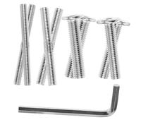 ibasenice Pernos Totalmente Roscados Cabeza Plana de Acero Inoxidable, Juego de 8 Piezas Llave Allen, Accesorios para Montaje de Postes y Rascadores para Gatos, Ferretería para Muebles