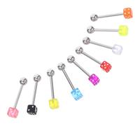 ibasenice Piercings Lengua Dados Colores Acrílico Rígido Accesorios Moda 9 Piezas Unisex para Fiestas y Uso Diario Ajuste Cómodo sin Irritación Color Aleatorio