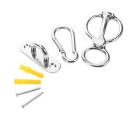 ibasenice Piezas de Remolque para Caballos Tiras de Estilo para Caballos Anillos Tippet Anillo de Corbata de Caballo Resistente Bolsas de heno para Caballos Tachuelas Acero Inoxidable Silver