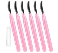 ibasenice Pinceles de Silicona Aplicadores y Cepillos Elegantes Set de 6 para Pestañas Cubierta Rosa para Maquillaje Profesional y