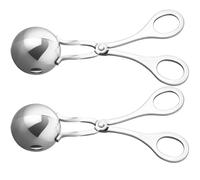 ibasenice Pinzas de Acero Inoxidable para Moldear Bolas de Arroz y Albóndigas, 2 Unidades, Accesorio de Cocina para Preparar Croquetas y Albóndigas