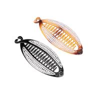 ibasenice Pinzas Pelo de Plátano Diseño de Cristal de Perla, 2piezas, Material Plástico, Sujetan el Cabello Todo el Día, Ideales para Trabajar y Jugar Playa