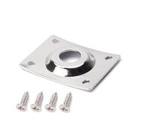 ibasenice Placa de Conector Jack de Guitarra Cuadrada Cromada con Tornillos Placa de Entrada Metálica para Guitarra Eléctrica Accesorio Resistente con Revestimiento de Níquel