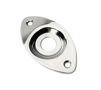 ibasenice Placa De Jack Ovalada Metálica Con Tornillos Para Guitarra Eléctrica Soporte De Cromado Fácil De Instalar y Resistente