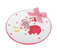 ibasenice Plato de Postre y Ensalada de Cerámica Roja Diseño, Compacto y Ligero, Adecuado para Servir en Cenas Elegantes y Creativas