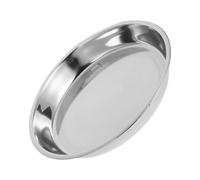 ibasenice Plato Redondo de Acero Inoxidable Plano No Magnético, 28 Cm de Diámetro, Resistente al Desgaste, Molde para Hornear Pasteles y Servir Frutas, Adecuado para Cocina, Comedor