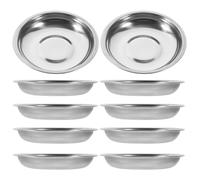 ibasenice Platos Redondos de Acero Inoxidable 10 Piezas, Resistentes y Fáciles de Limpiar, sin Rayar las Manos, Ideales para Servir Salsas y Aperitivos en Cocina