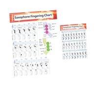 ibasenice Póster De Acordes Para Saxofón En Papel Estucado, Guía De Aprendizaje Para Principiantes, 2 Unidades (tamaño Grande y Pequeño), Tabla De Digitación Diagramas Fáciles Para Práctica Musical
