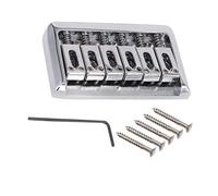 ibasenice Puente De Guitarra Eléctrica Placa De Puente Rígido De Guitarra Con Tornillos y Llave Para Accesorios De Eléctrica Plateada