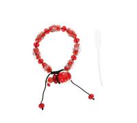 ibasenice Pulsera De Aromaterapia y Cristal Ajustable Para Mujer Con Mini Botella De Aceite Esencial Roja Para Uso Diario y Fiestas, Accesorio De Moda Artesanal