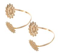 ibasenice Pulsera de Girasol Metálica Ajustable para Mujer Brazalete Ancho Tipo Brazalete Parte Superior del Brazo Estilo Punk Calado 2 Piezas Color Dorado Joyería para Playa y Verano
