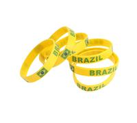 ibasenice Pulsera De Silicona Con Bandera Nacional - 6 Unidades Ideal Para Juegos Deportivos De Verano (Brasil)