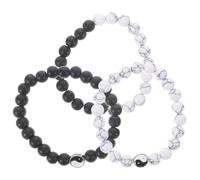 ibasenice Pulsera Ying Yang de 3 Piezas Cuentas Elásticas, Diseño Único en Aleación de Zinc y Acabado Mate, Tamaño Portátil para Uso Versátil Diario o Deportivo