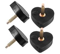 ibasenice Puntas de Talón Color Negro para Reemplazo Resistente al Desgaste, Diseño Único en Forma de Corazón, 2 Pares en Zapatos de Tacón Alto para Mujer