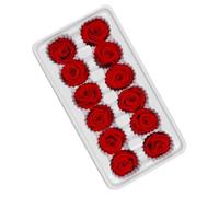 ibasenice Ramo de Rosas Preservadas 12 Unidades Rojas 3-4 CM para Decoración de Bodas y Regalos DIY Accesorio Floral Inmortal para Fiestas y Hogar