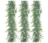 ibasenice Realista 3 Artificiales Eucalipto Piezas de Colgantes de y Material Plástico Resistente Color Verde para en Estanterías Armarios